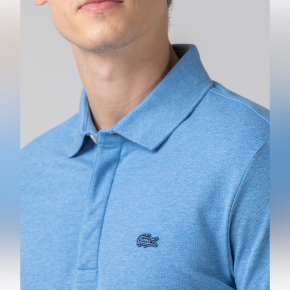 LACOSTE polo sky blue 3X little stain at the bottom, very unknown noticeable